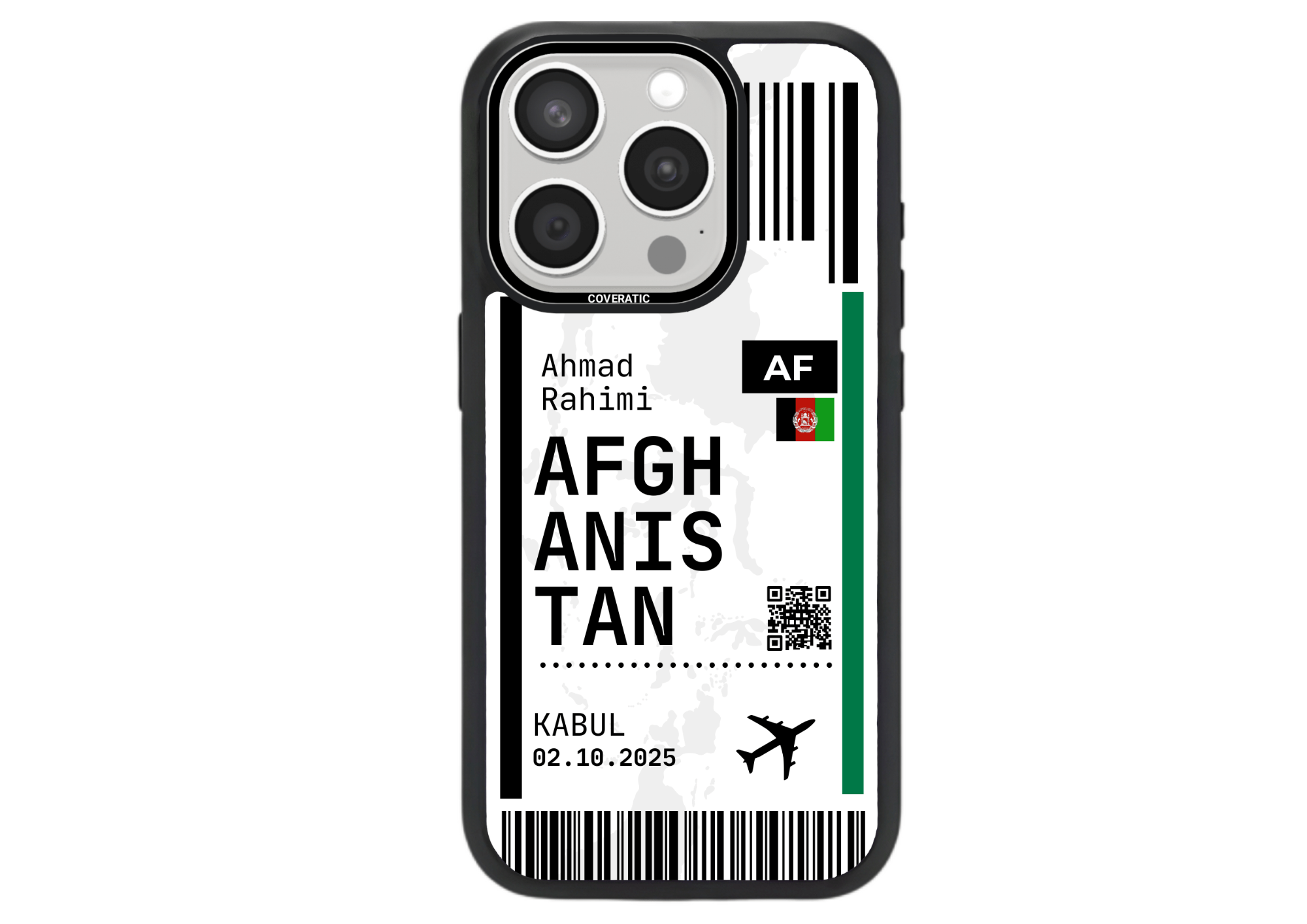 Personalisierte Handyhülle mit Ticket Afghanistan – Pro Shock - COVERATIC