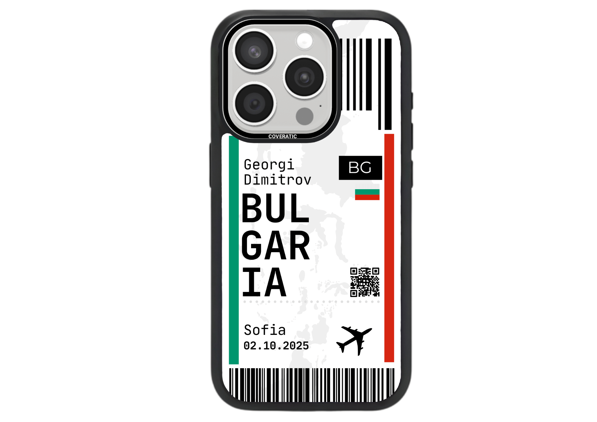 Personalisierte Handyhülle mit Ticket BULGARIA – Pro Shock - COVERATIC