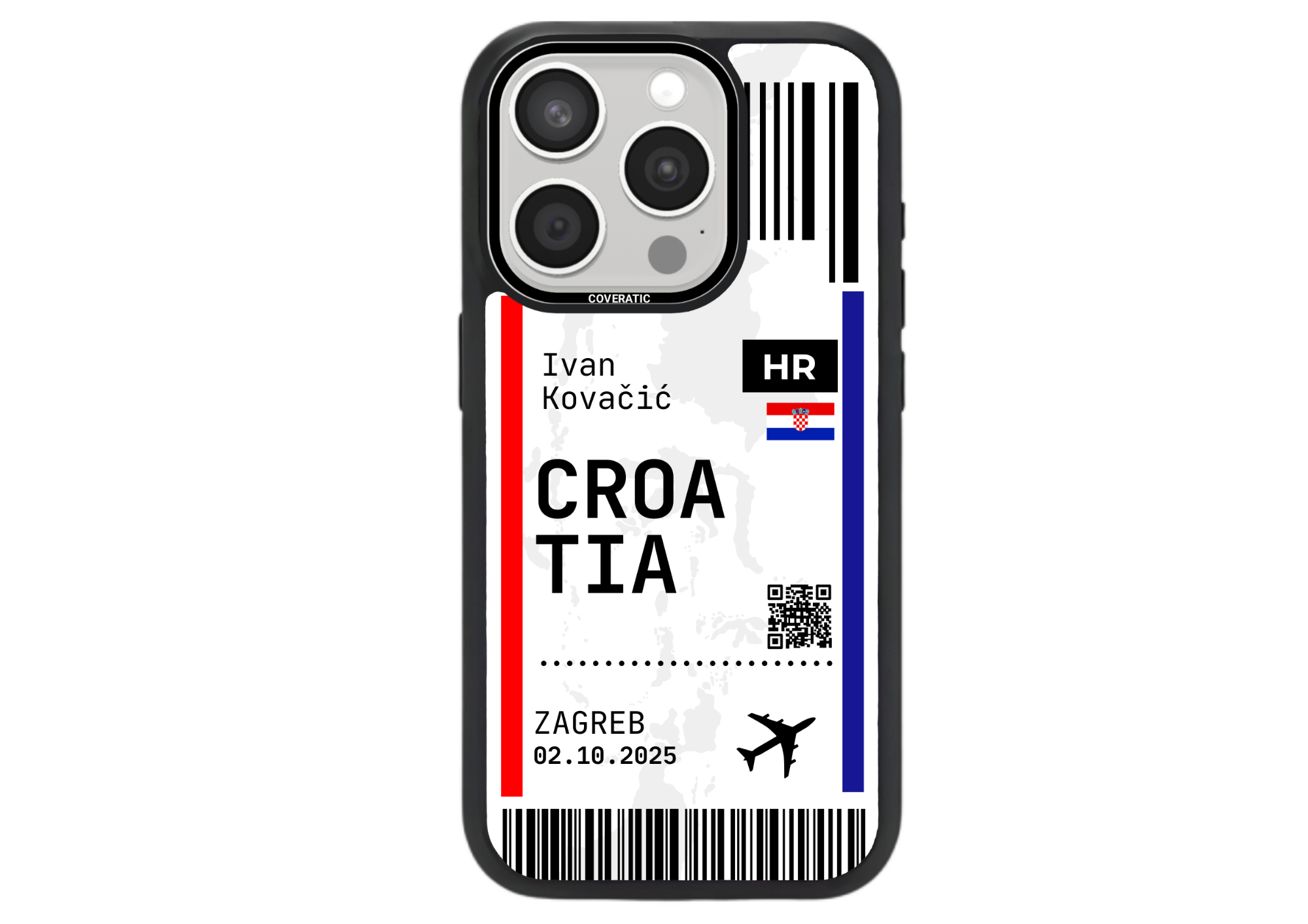 Personalisierte Handyhülle mit Ticket Kroatien – Pro Shock - COVERATIC