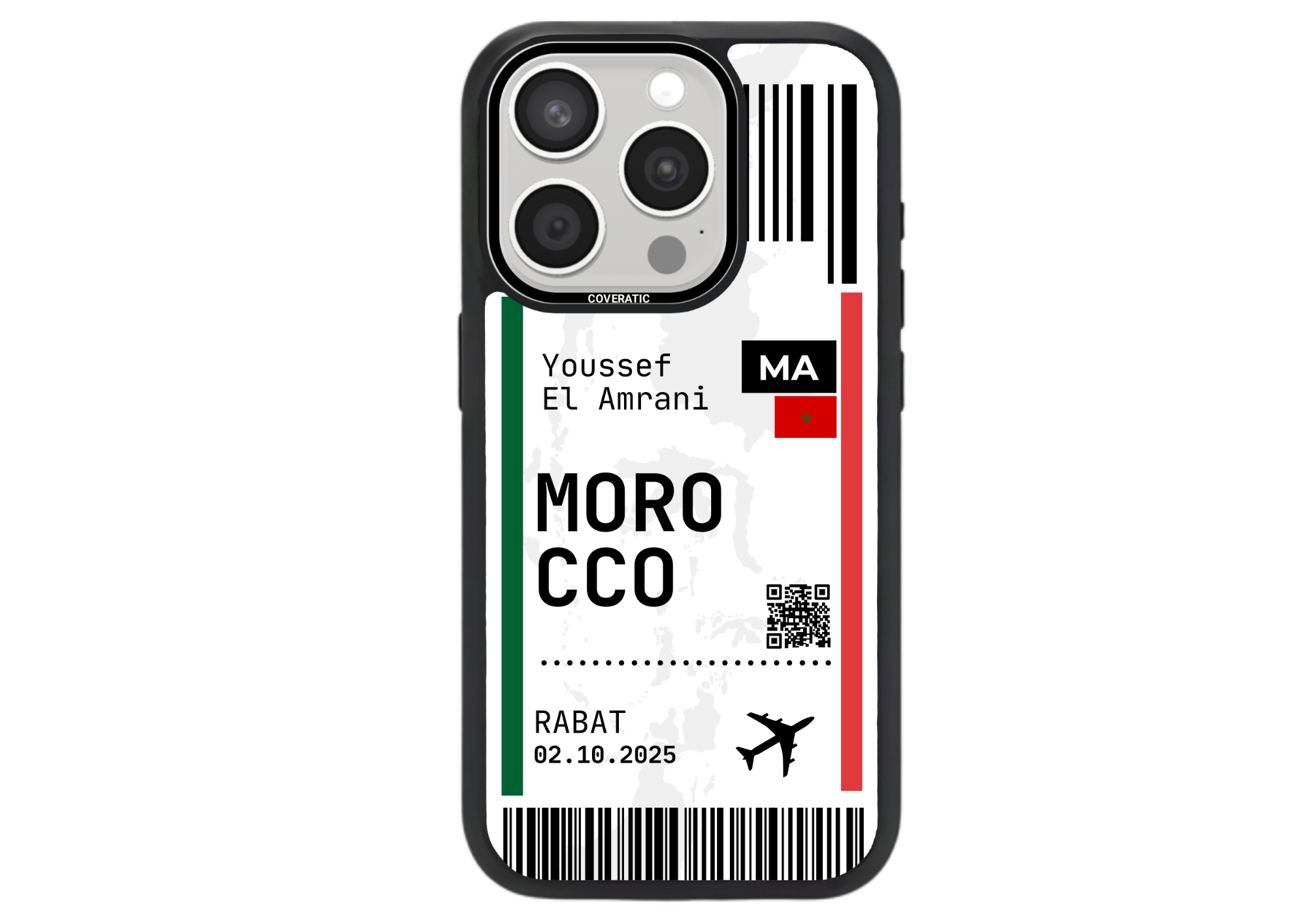 Personalisierte Handyhülle mit Ticket Marokko– Pro Shock - COVERATIC