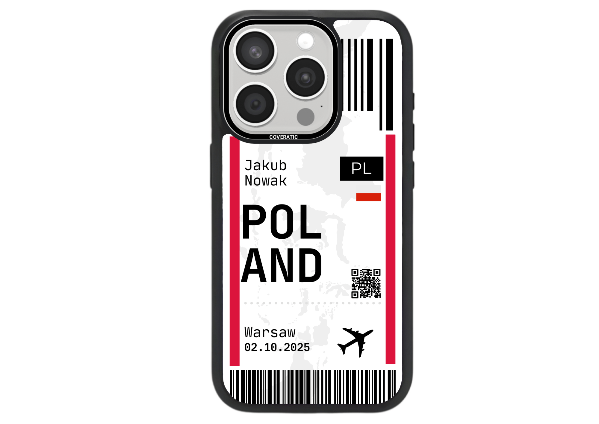 Personalisierte Handyhülle mit Ticket POLAND – Pro Shock - COVERATIC