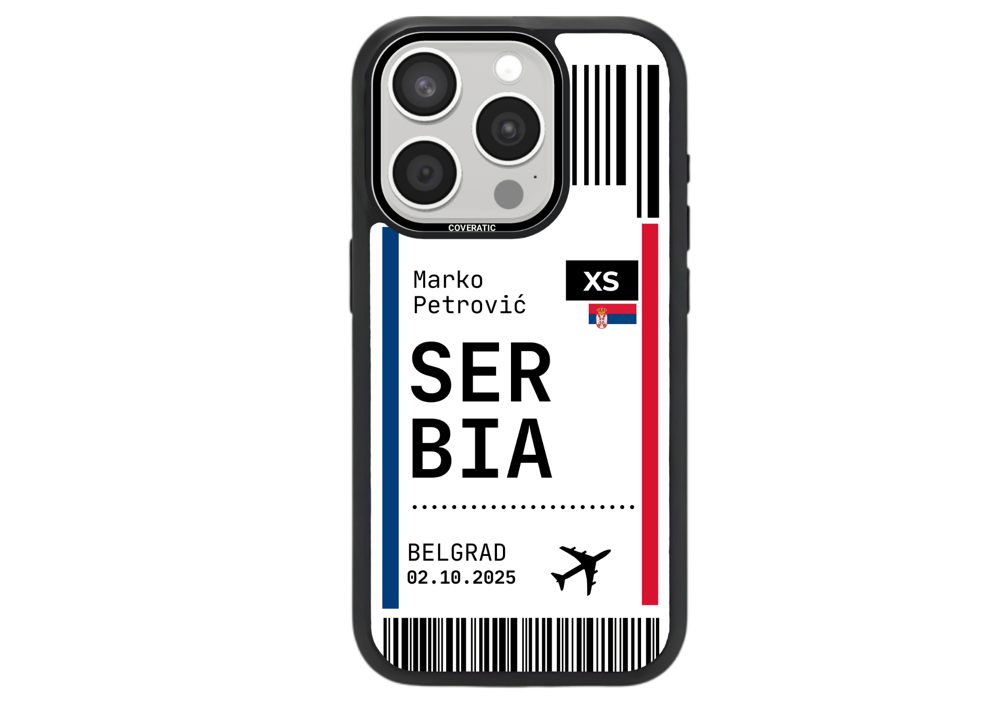 Personalisierte Handyhülle mit Ticket Serbia– Pro Shock - COVERATIC