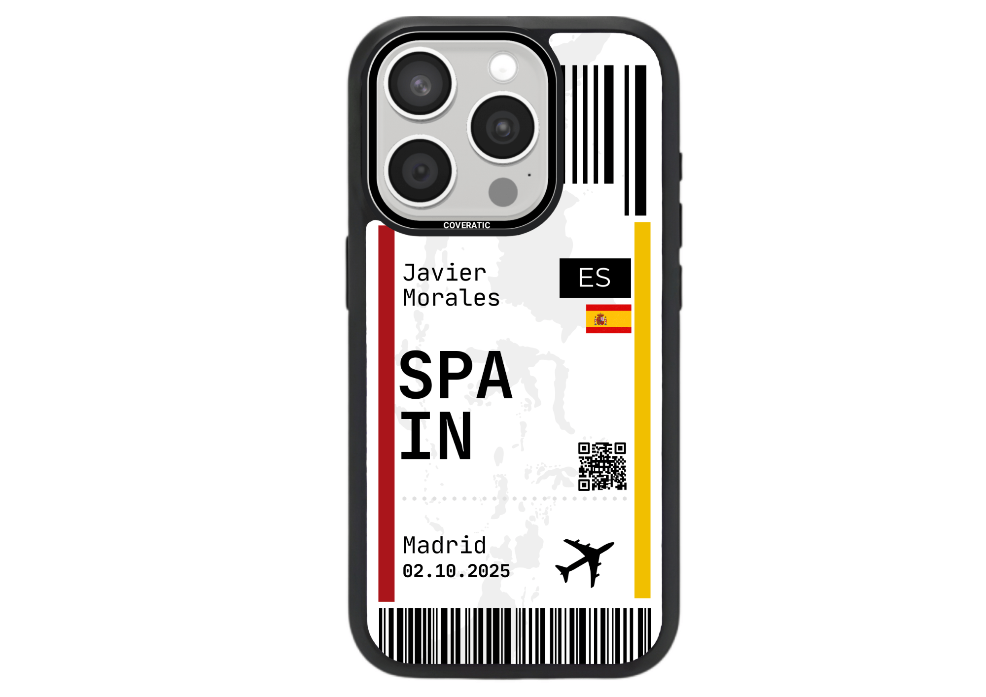 Personalisierte Handyhülle mit Ticket SPAIN – Pro Shock - COVERATIC