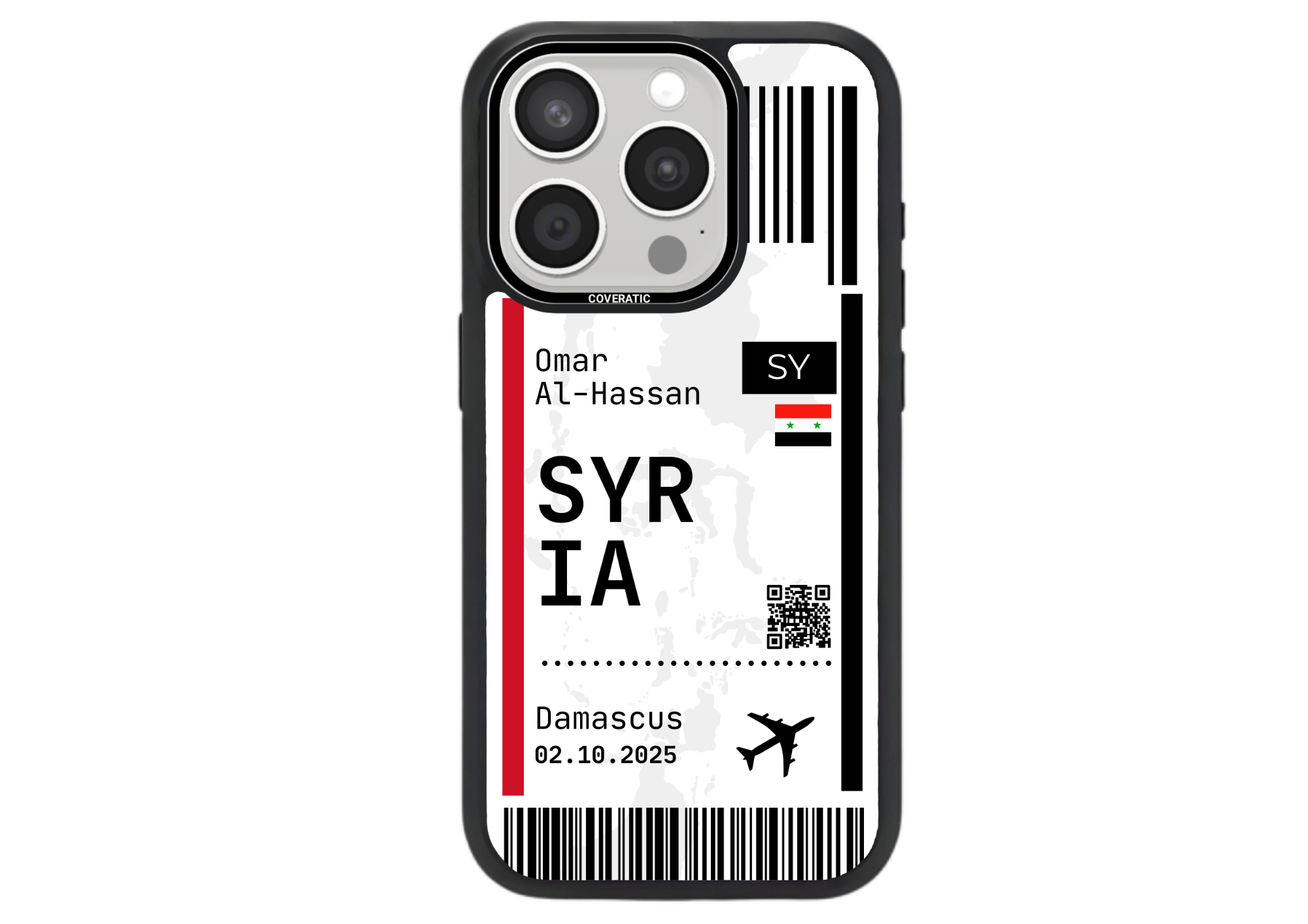 Personalisierte Handyhülle mit Ticket SYRIA – Pro Shock - COVERATIC