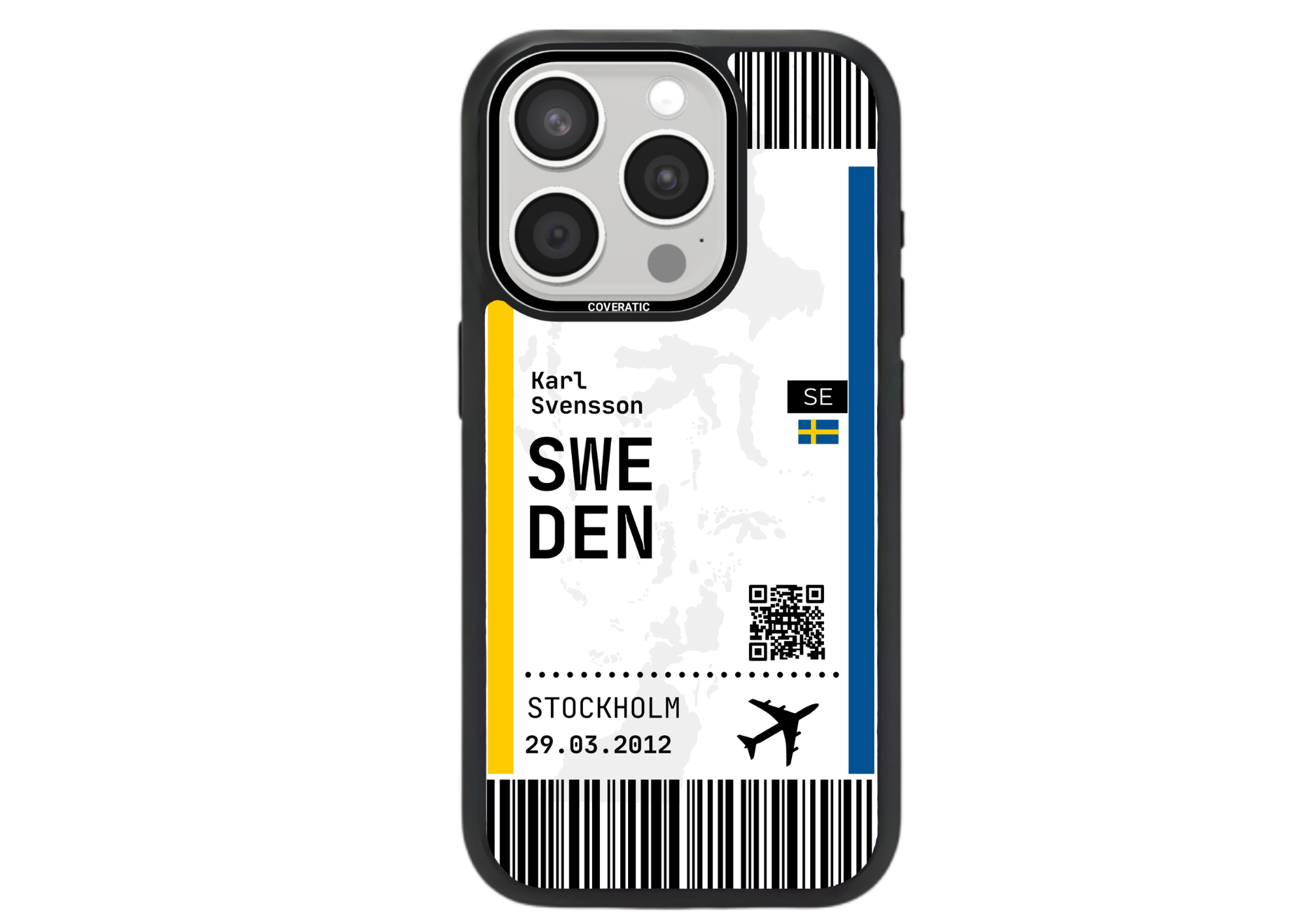 Personalisierte Handyhülle mit Ticket SWEDEN– Pro Shock
