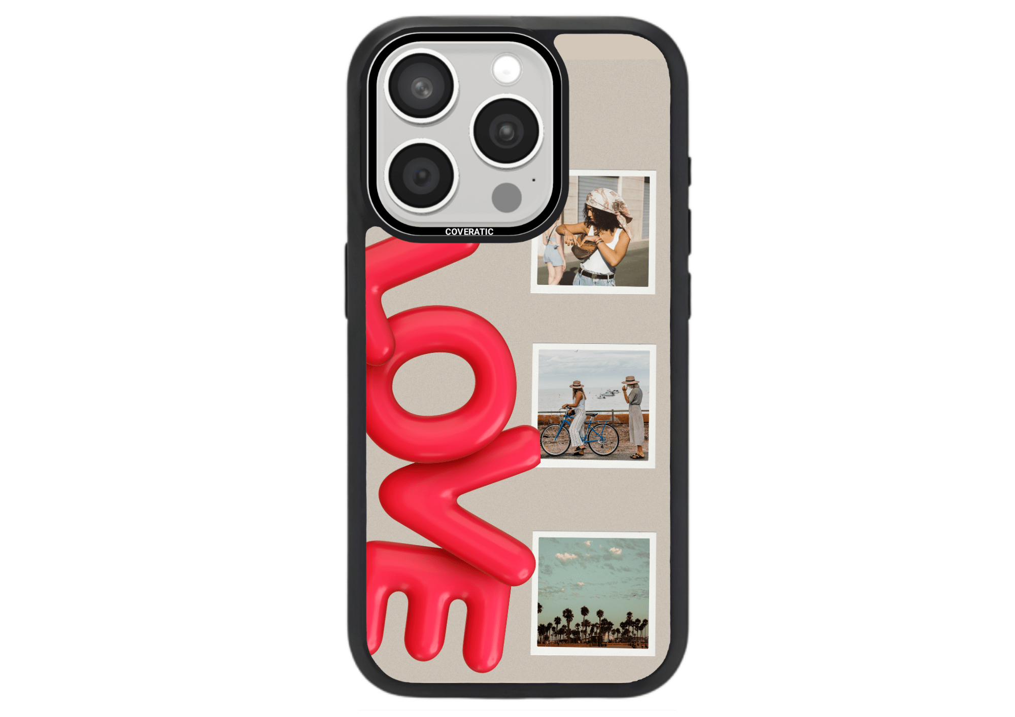 Personalisierte Handyhülle mit 3 Fotos LOVE – Pro Shock - COVERATIC