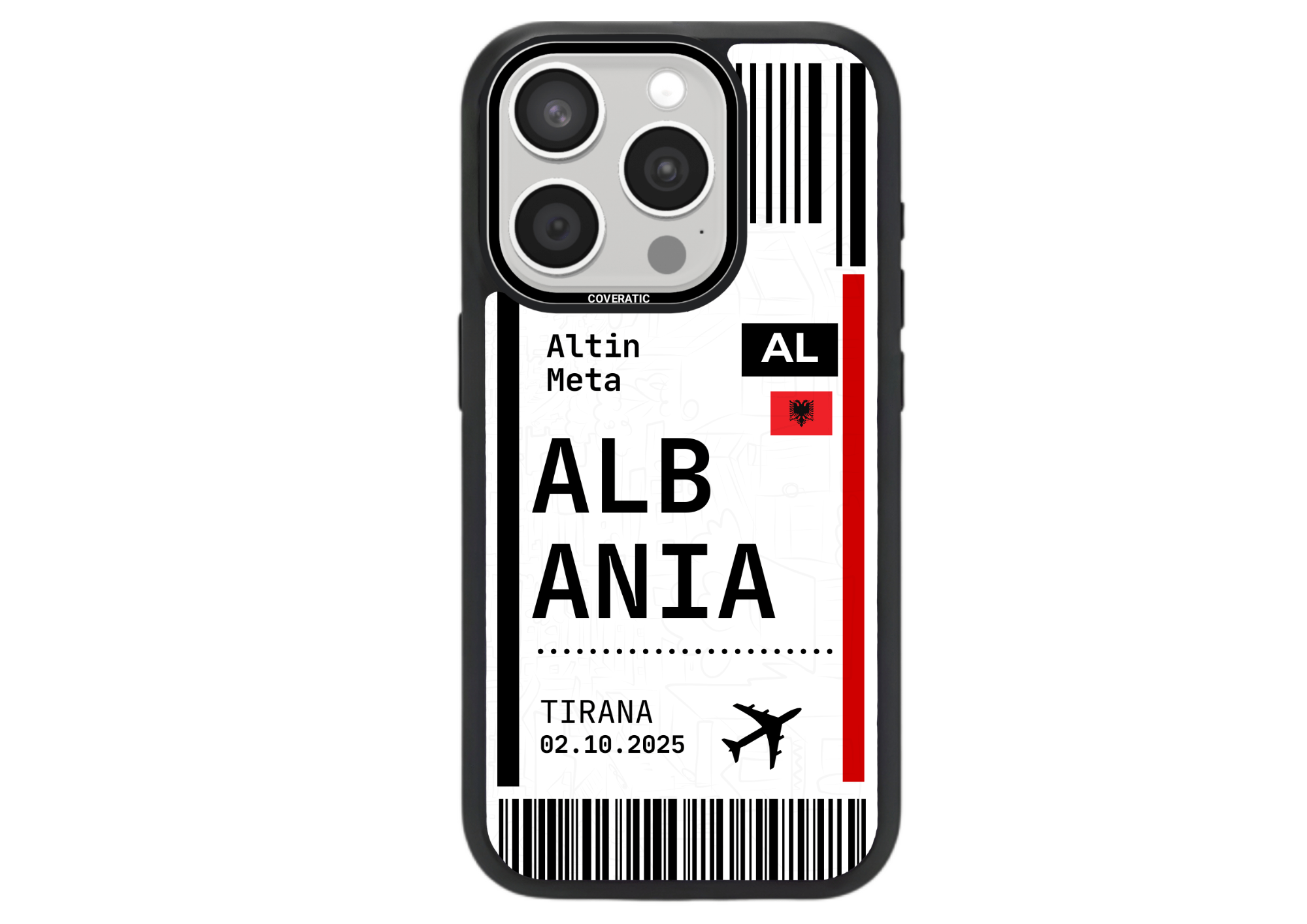 Personalisierte Handyhülle mit Ticket Albania – Pro Shock - COVERATIC
