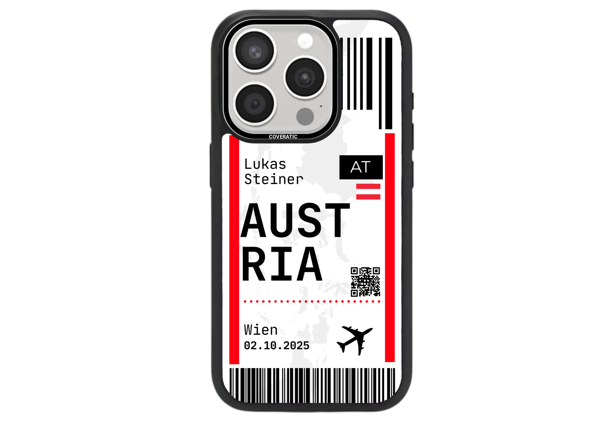 Personalisierte Handyhülle mit Ticket AUSTRIA – Pro Shock - COVERATIC