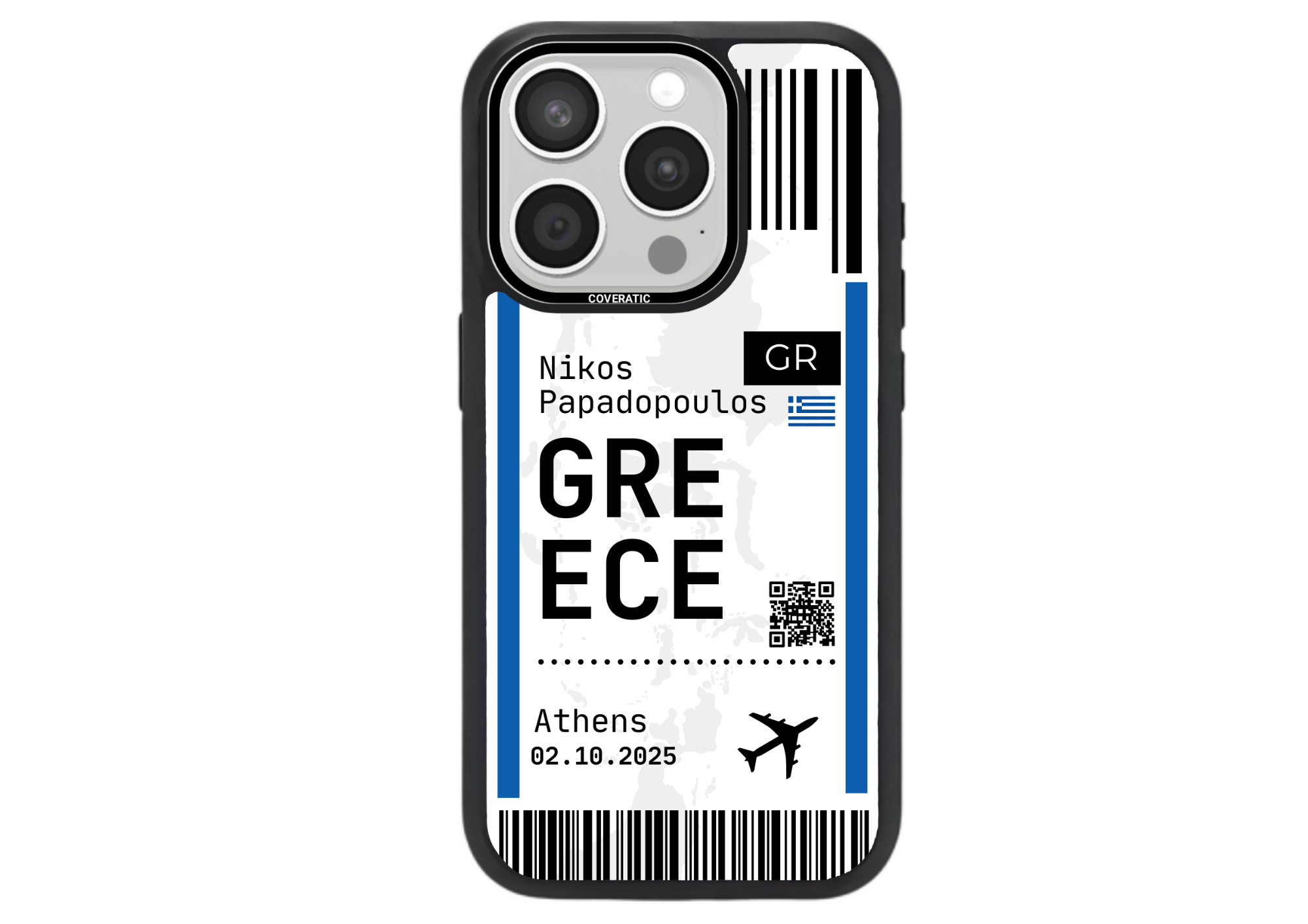 Personalisierte Handyhülle mit Ticket GREECE – Pro Shock - COVERATIC