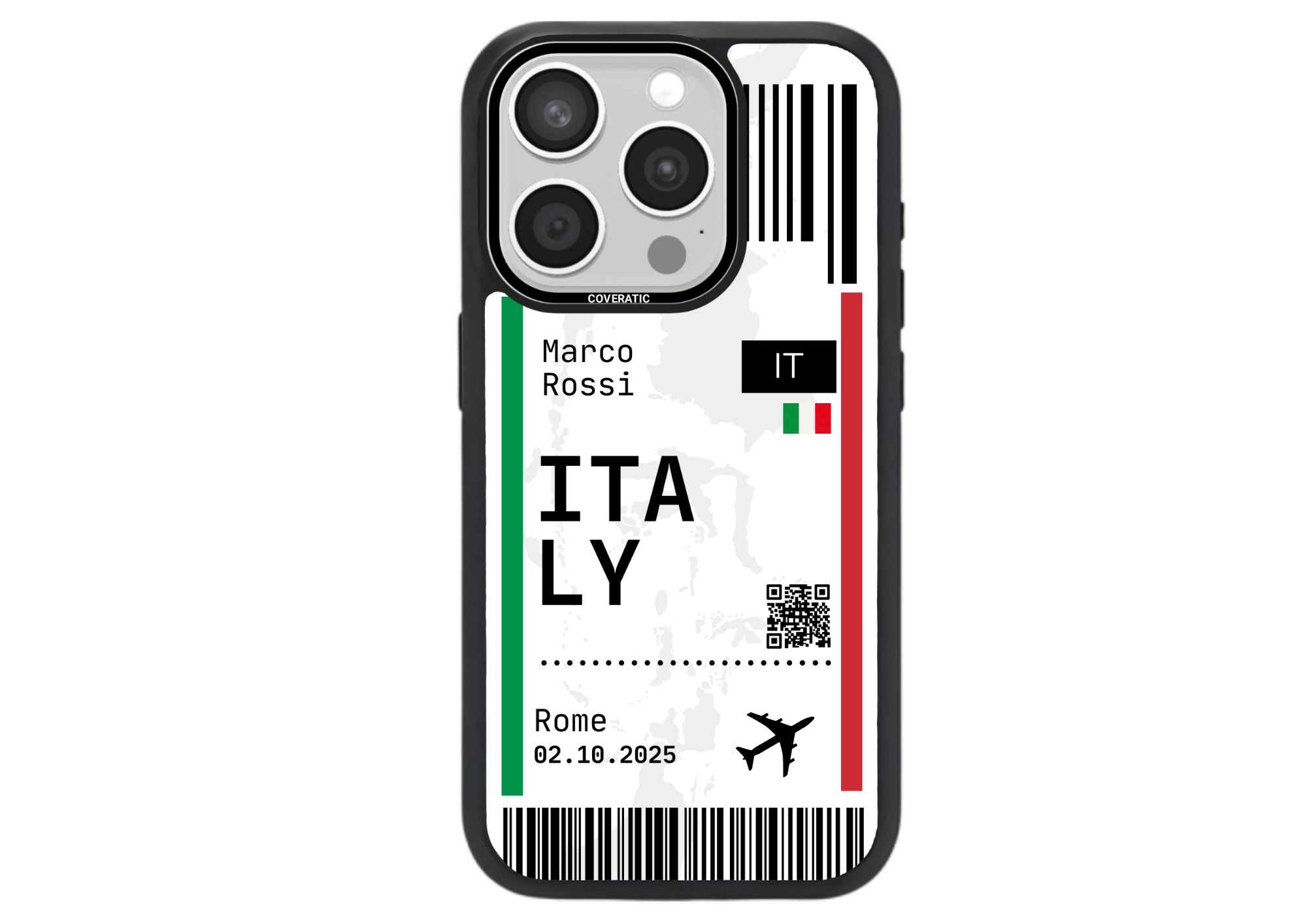 Personalisierte Handyhülle mit Ticket ITALY – Pro Shock - COVERATIC