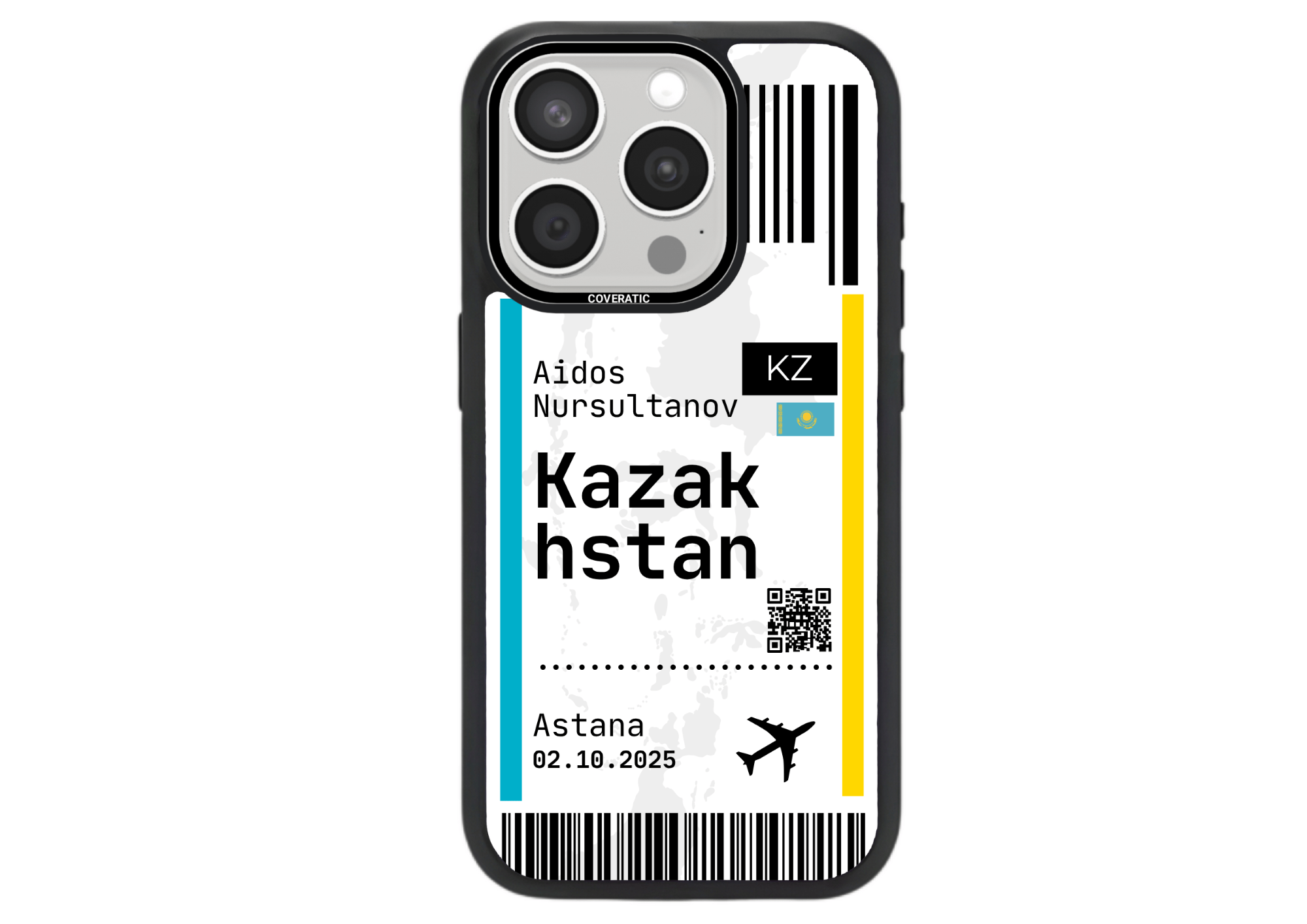 Personalisierte Handyhülle mit Ticket KAZAKHSTAN– Pro Shock - COVERATIC