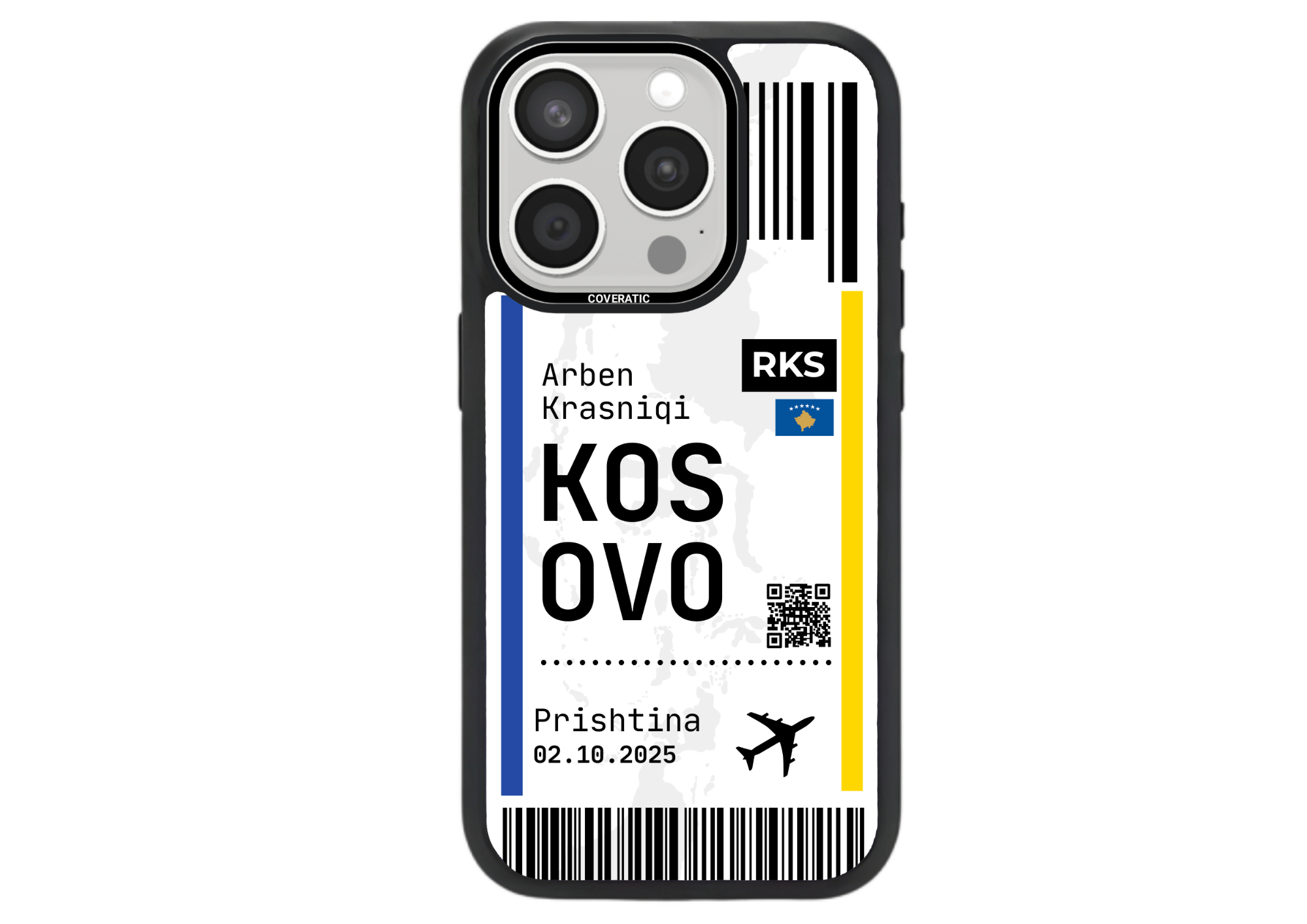 Personalisierte Handyhülle mit Ticket KOSOVO – Pro Shock - COVERATIC