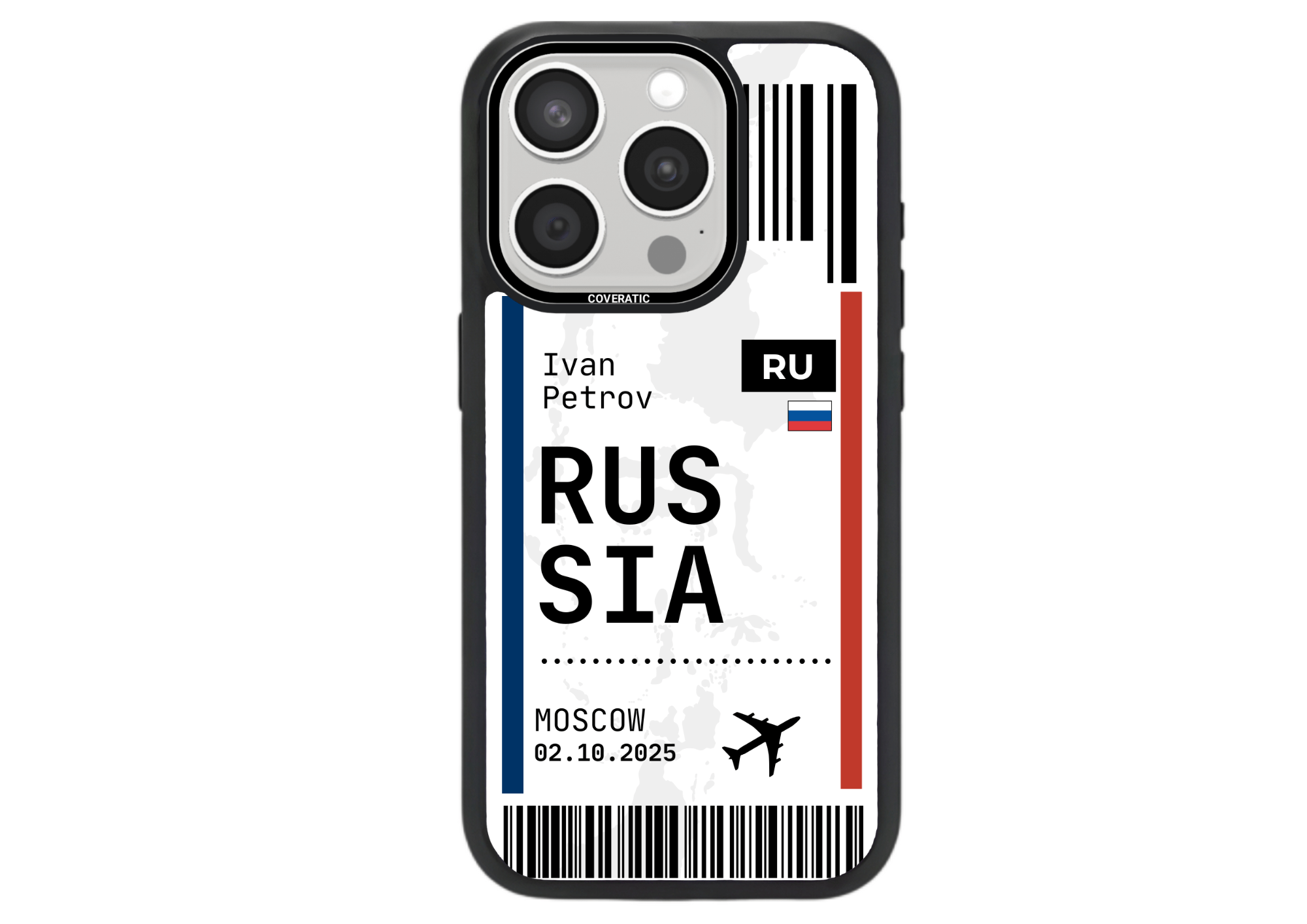 Personalisierte Handyhülle mit Ticket Russia – Pro Shock - COVERATIC