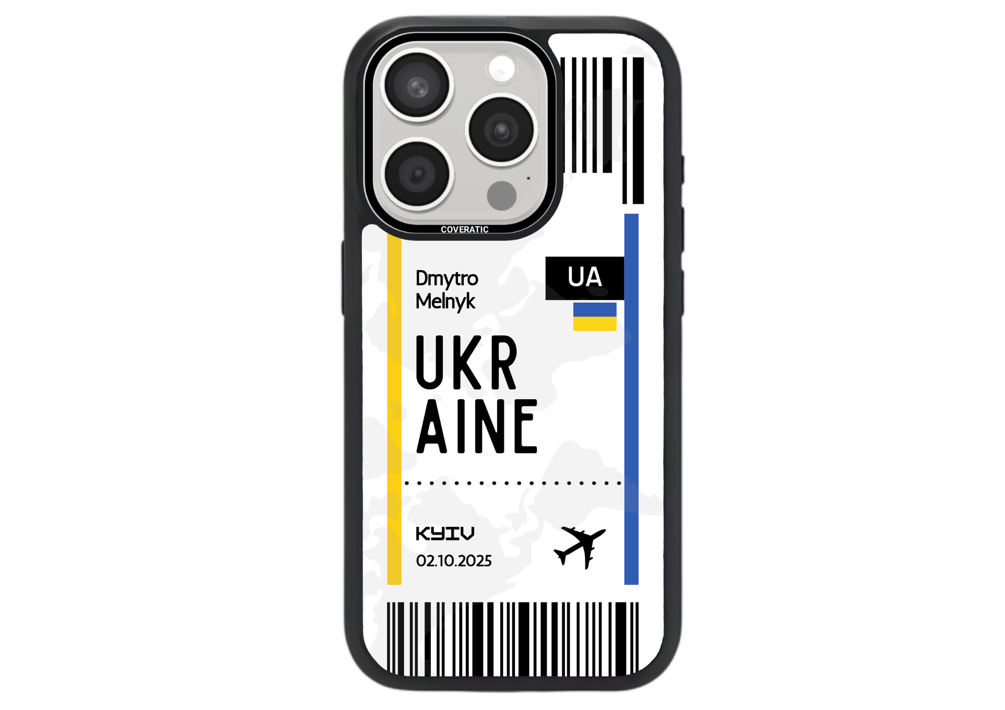 Personalisierte Handyhülle mit Ticket Ukraine– Pro Shock - COVERATIC